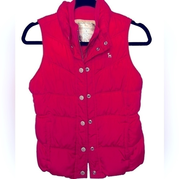 Old Navy Girls Quilted Puffer Vest Zip and Button Closure  Pink Size XL - Picture 1 of 2
